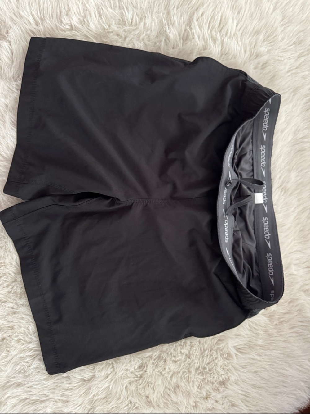 Speedo Black Men's Swim Trunks with Branded Waistband